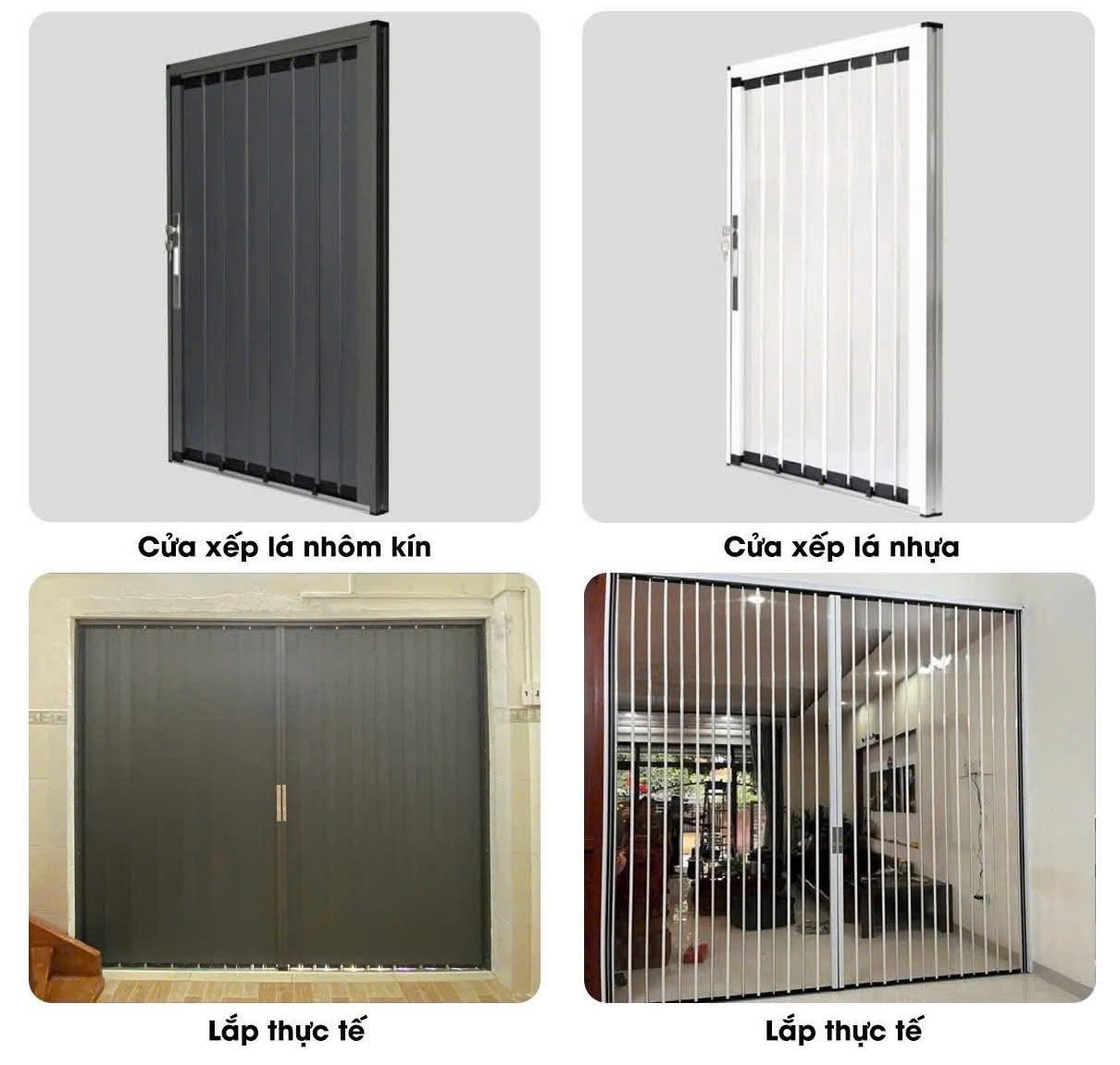 mẫu cửa xếp lá nhôm